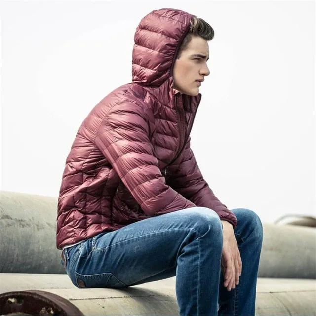 2017 Autumn Winter Duck Down Jacket Ultra light Men 90% Coat Waterproof Down Parkas Fashion mens collar Outerwear coat Size 5XL