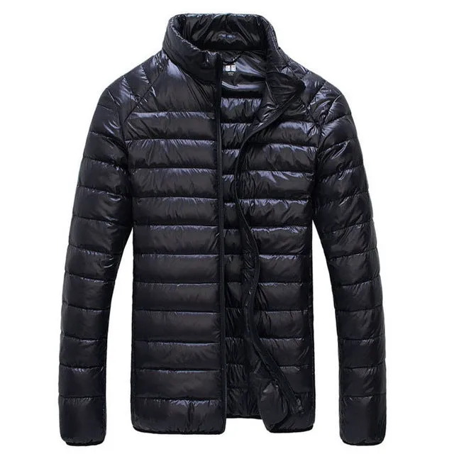 2018 New Men Winter Jacket Ultra Light 90% White Duck Down Jackets Casual Portable Winter Coat for Men Plus Size Down Parkas