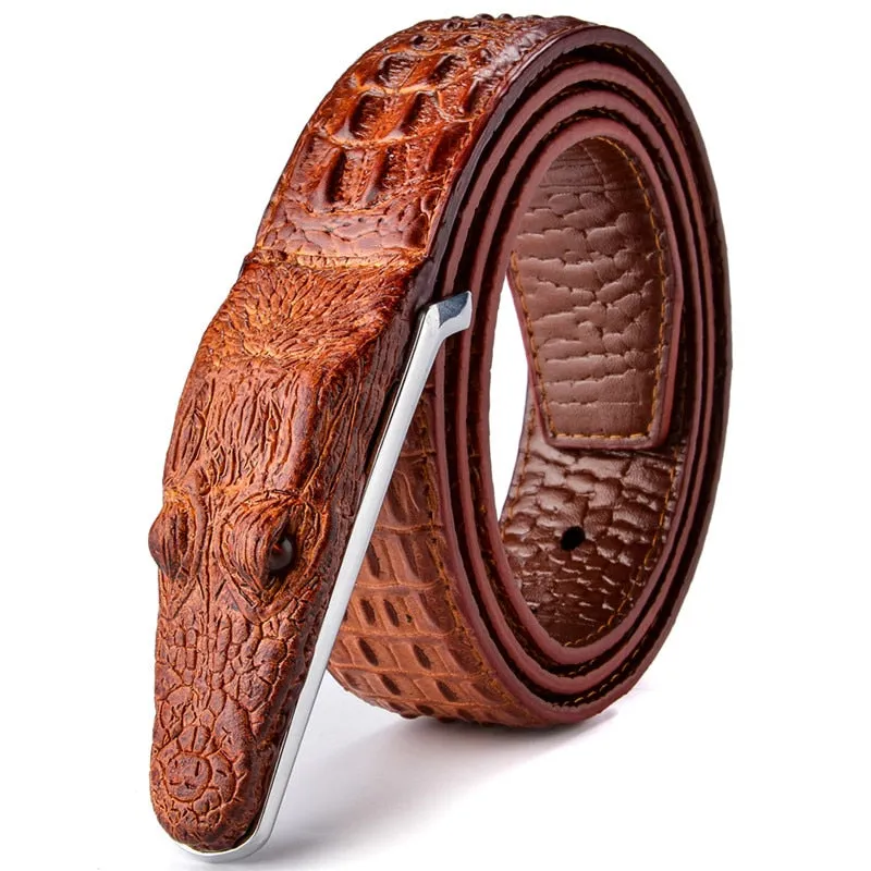 2022 Crocodile Centurions Hombre Luxury Leather Designer Belt