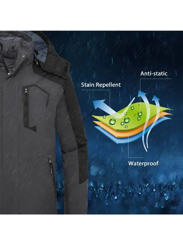 3-in-1 Men's Winter Coat Ski Jacket Waterproof Hiking Coat Alpine II