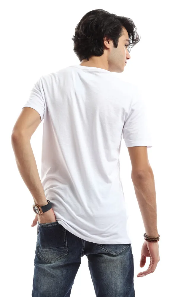 48314 Men White Printed T-Shirt