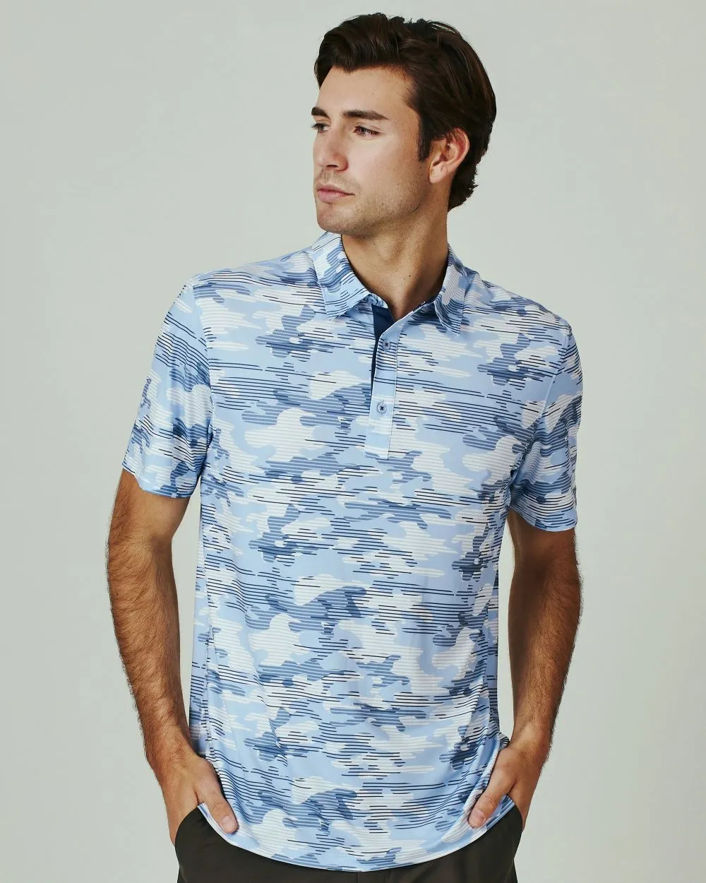 '7Diamonds' Men's Marley Polo - Light Blue