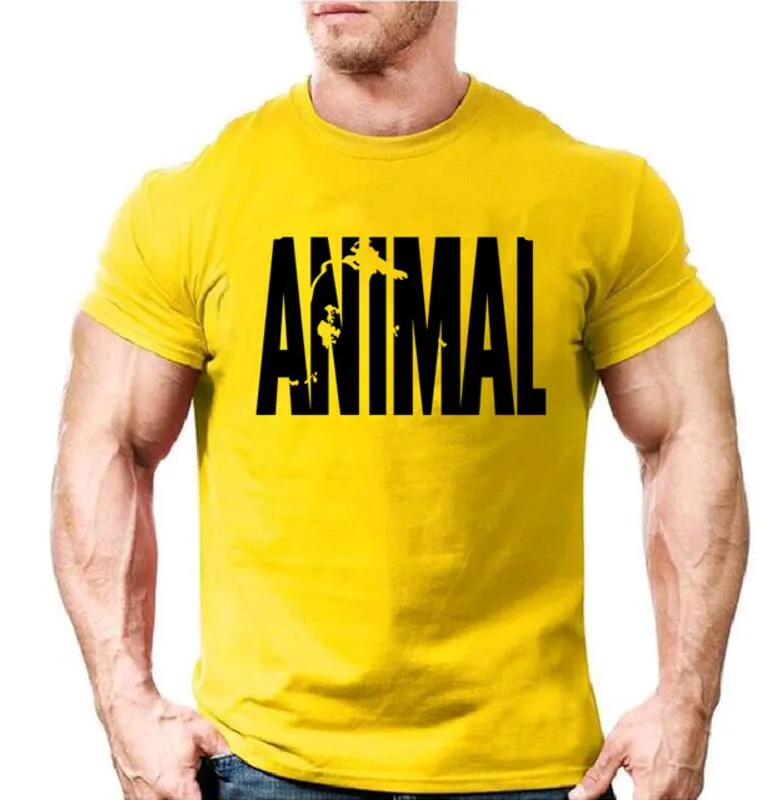 Animal print tracksuit t shirts male muscle fitness T-shirt for men