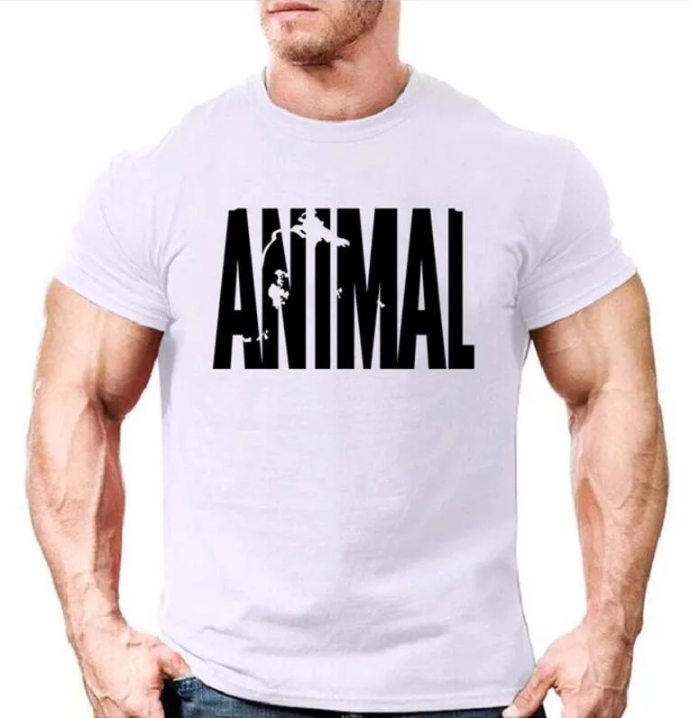 Animal print tracksuit t shirts male muscle fitness T-shirt for men