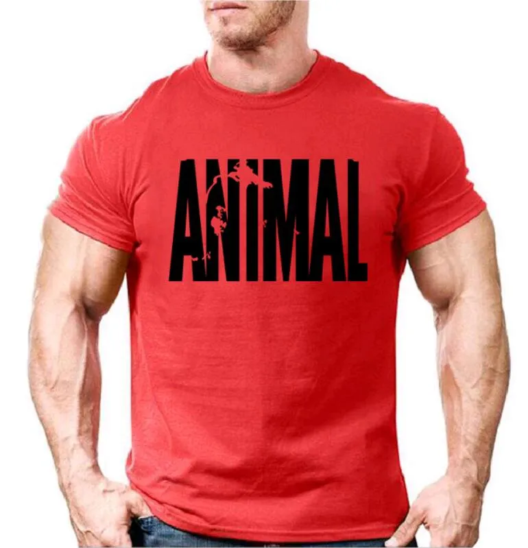 Animal print tracksuit t shirts male muscle fitness T-shirt for men