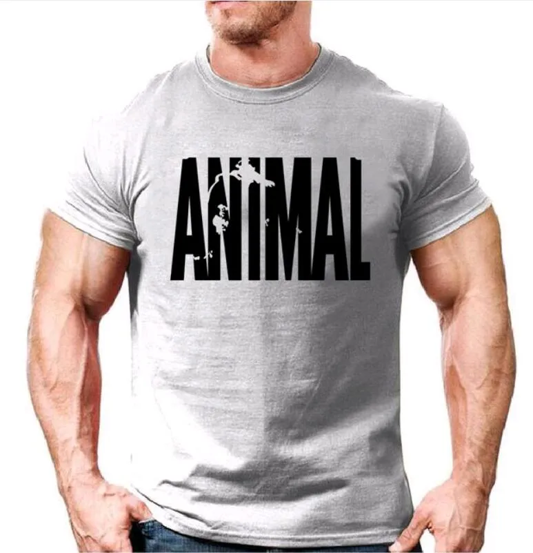 Animal print tracksuit t shirts male muscle fitness T-shirt for men