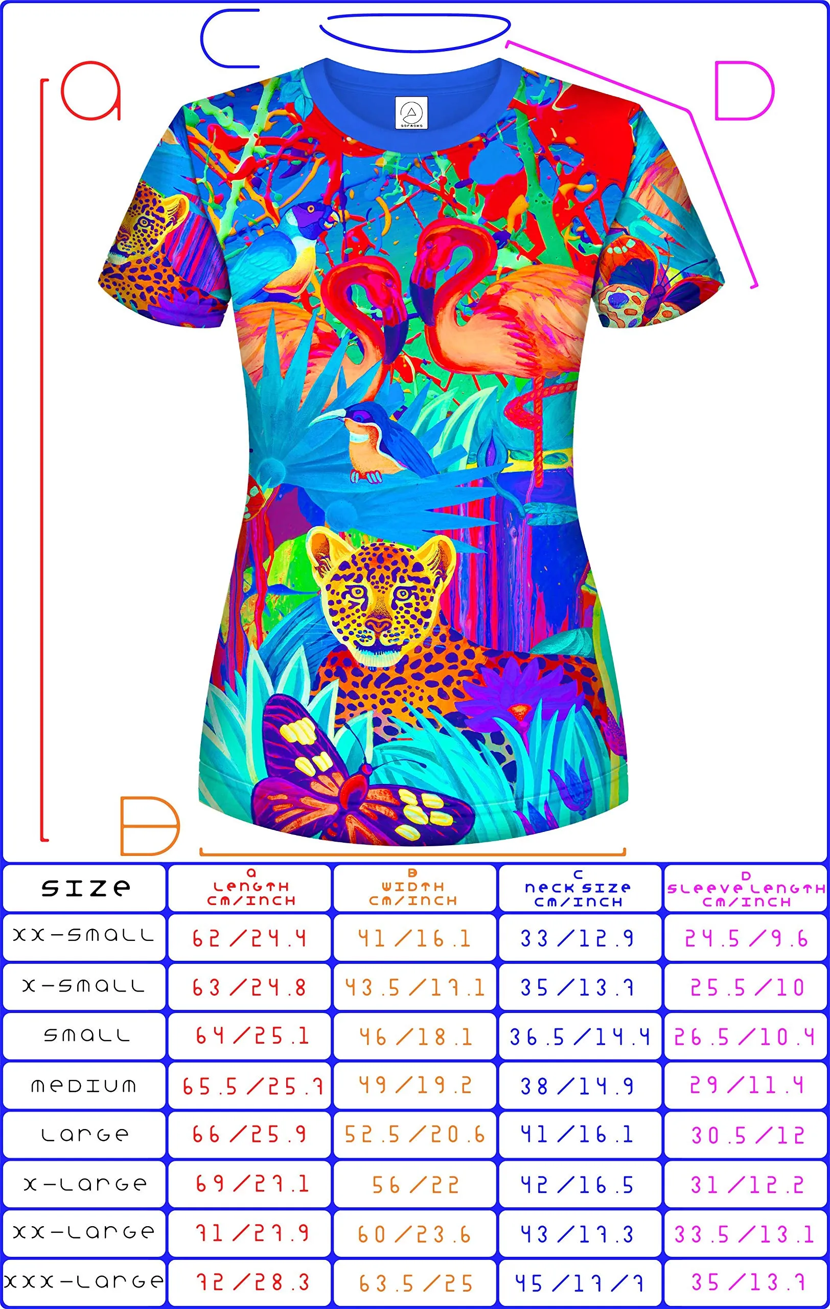 aofmoka Neon Travel Sky Wonder Graphic YouTube Animals Printed Funny Tee Shirt