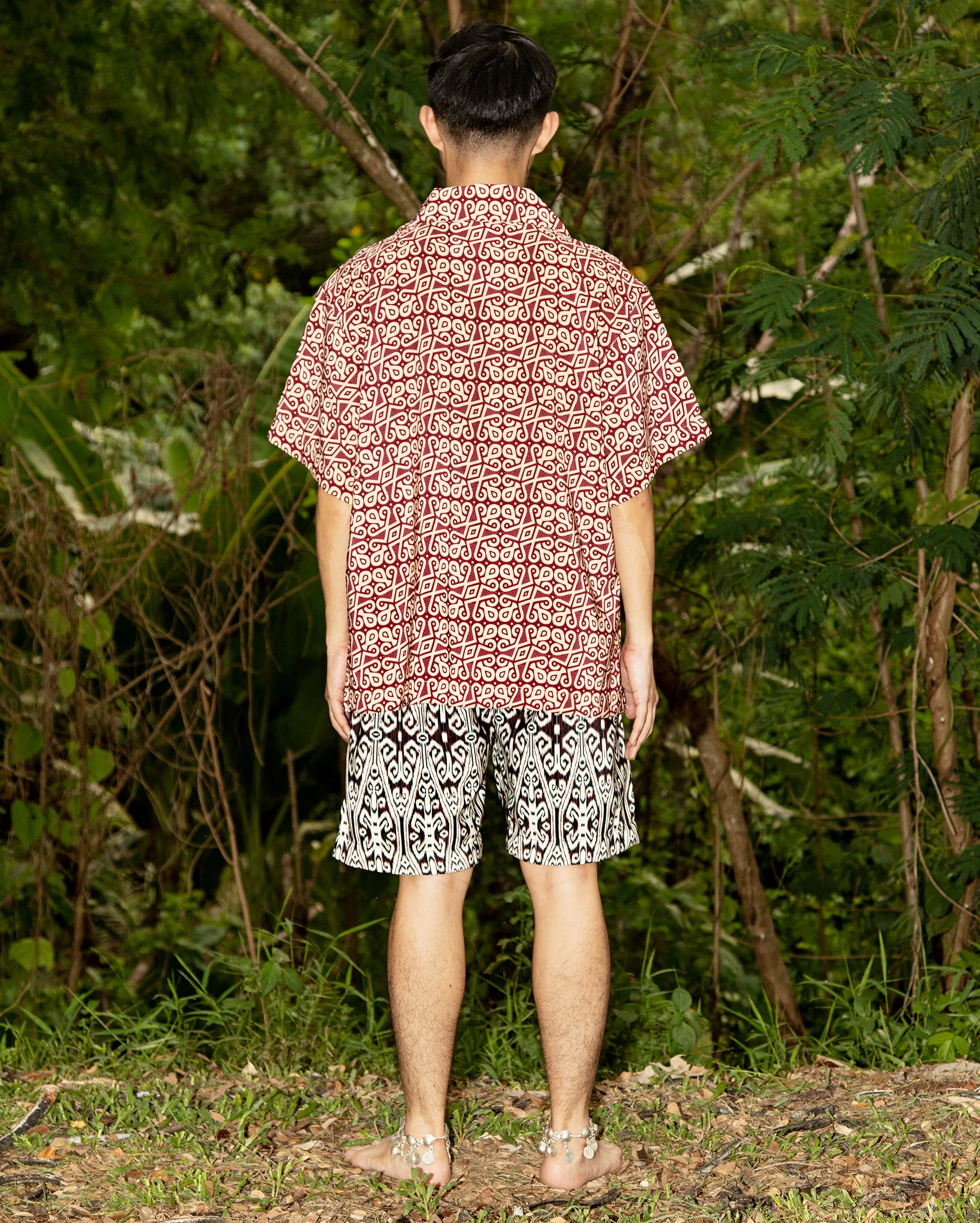 Baju Pantai Borneo (Burgundy)