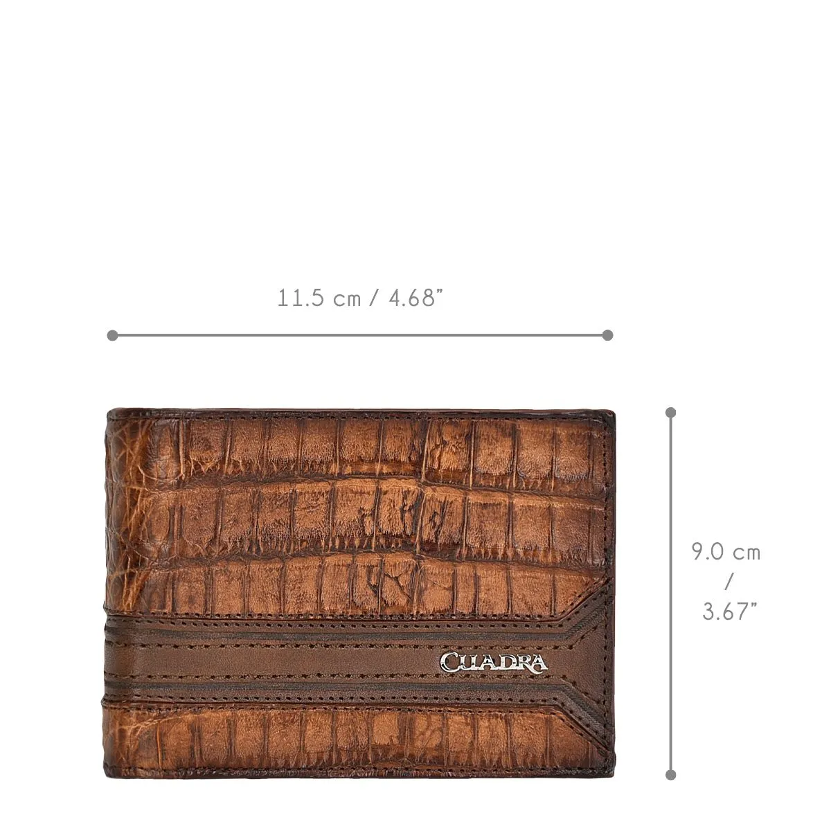 BC000FL - Cuadra honey casual fashion caiman bi fold wallet for men