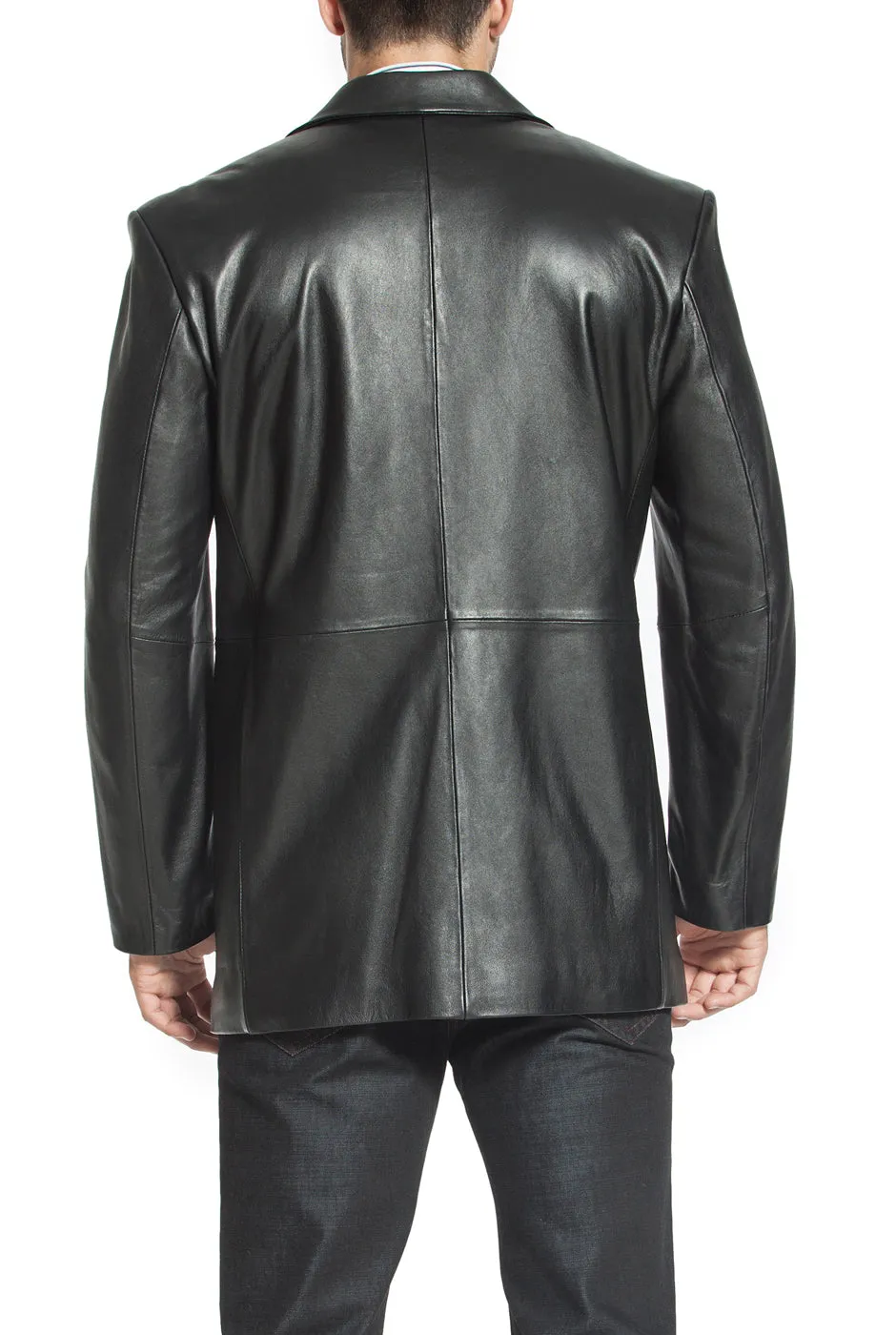 BGSD Men Judd One-Button Lambskin Leather Blazer