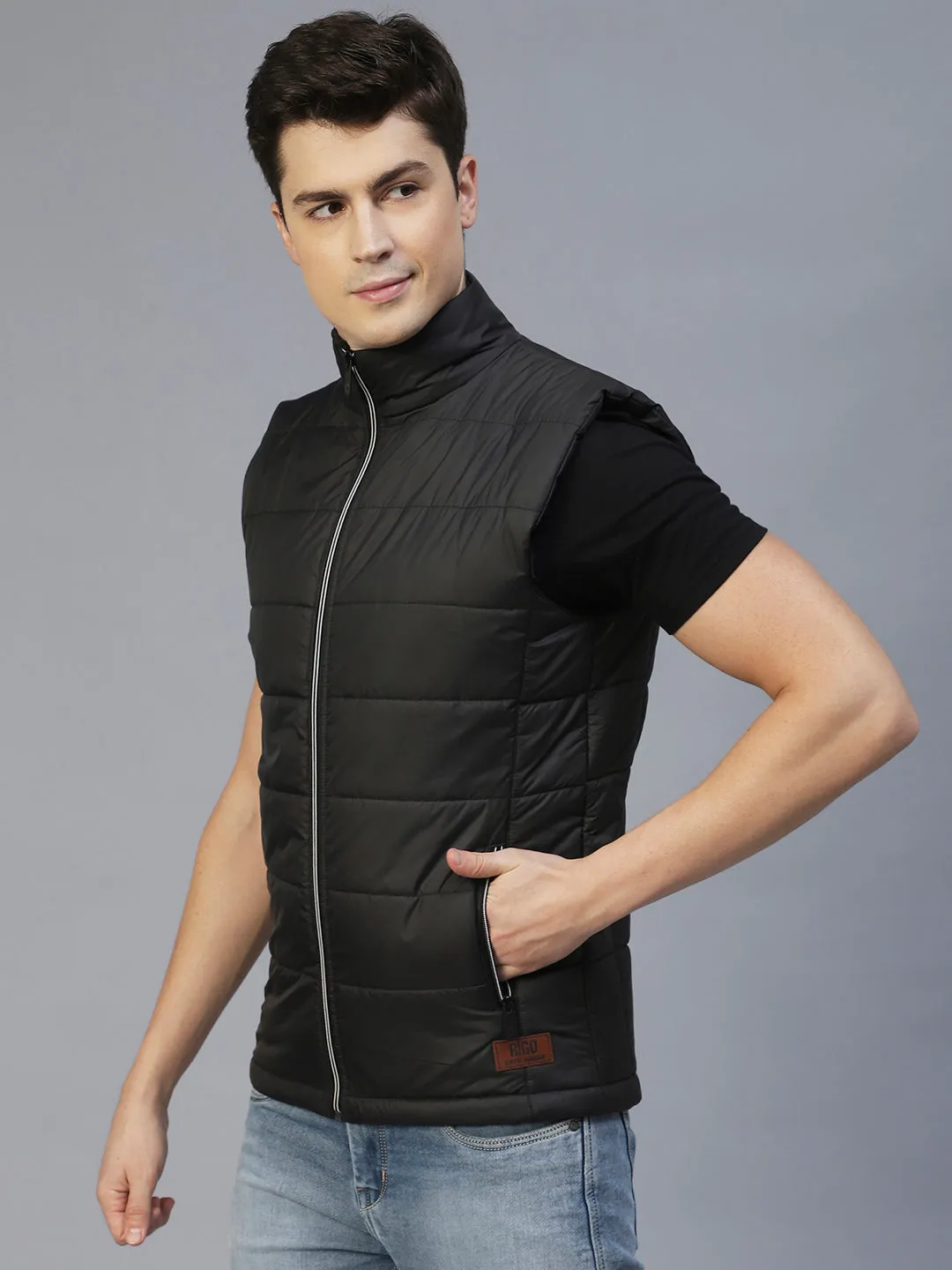 Black Sleeveless Puffer Jacket