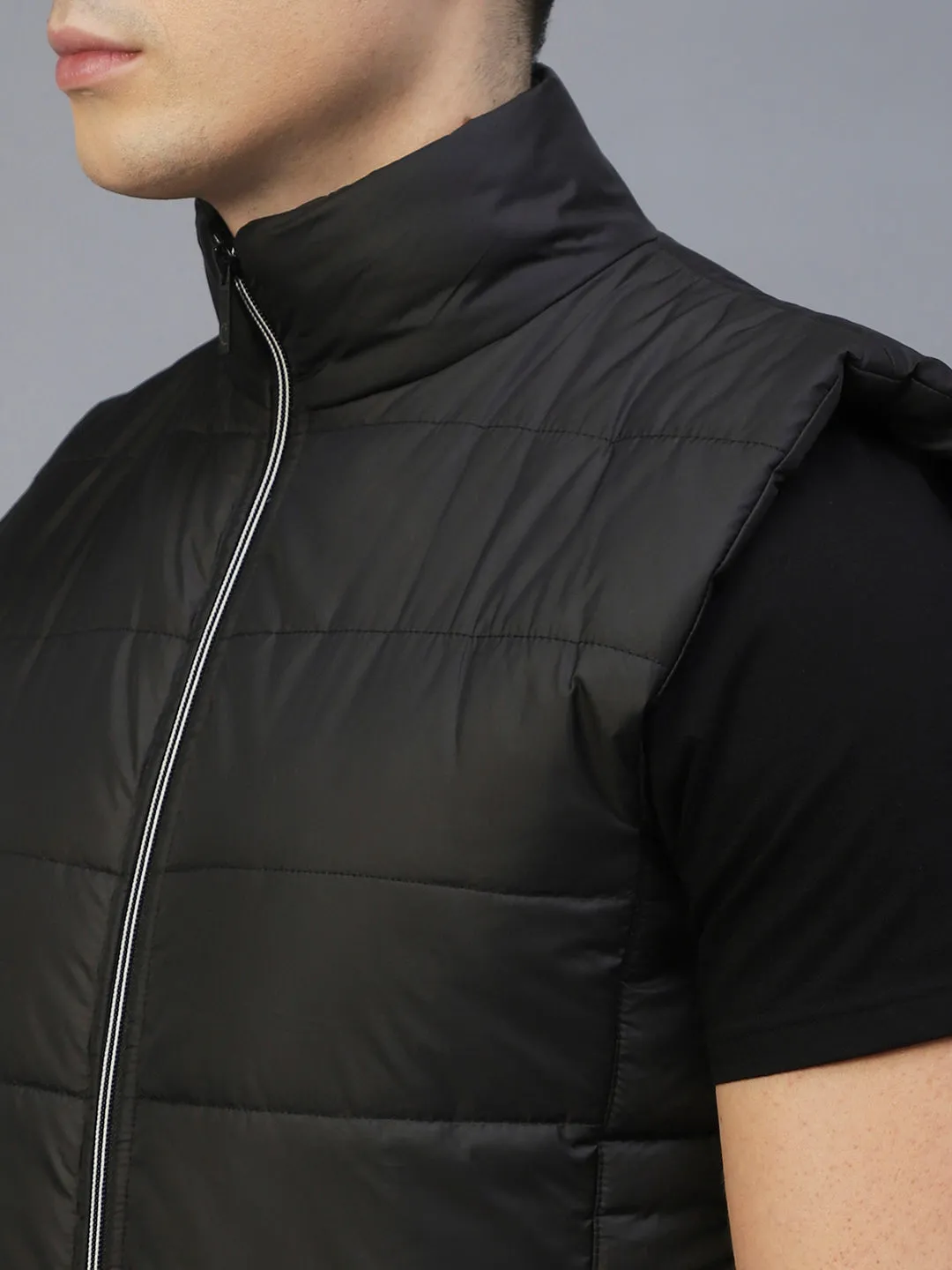 Black Sleeveless Puffer Jacket