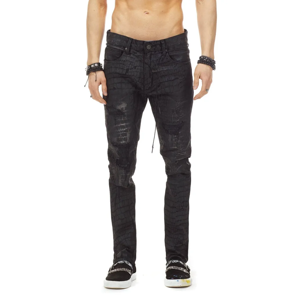 Bleunoir Crocodile Print Jeans - Black