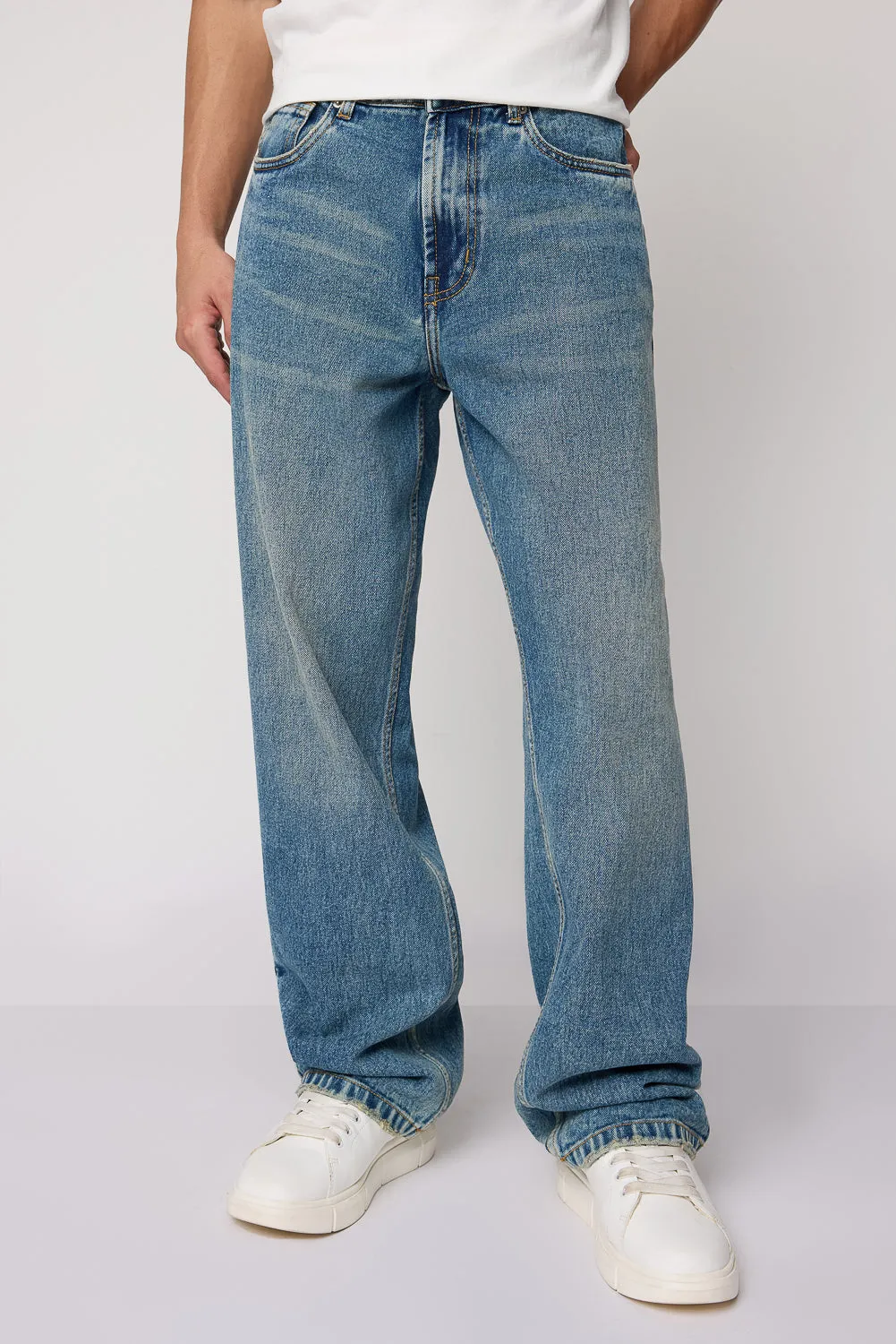 Blue Azure Men's Straight Cut Denim Jeans