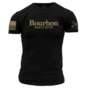 Premium Black Tee - Bourbon Makes It Better Design