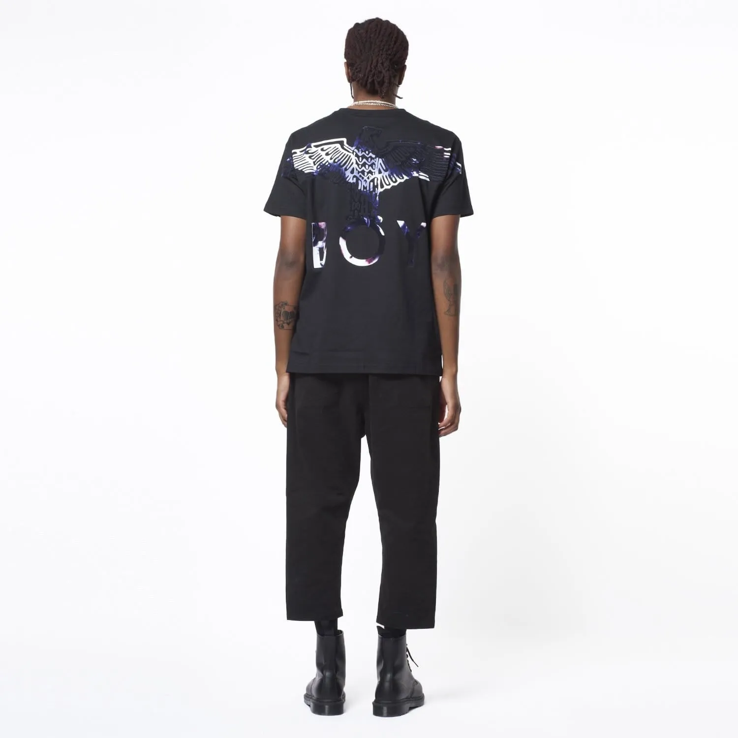 BOY EAGLE FLOCK T-SHIRT - BLACK