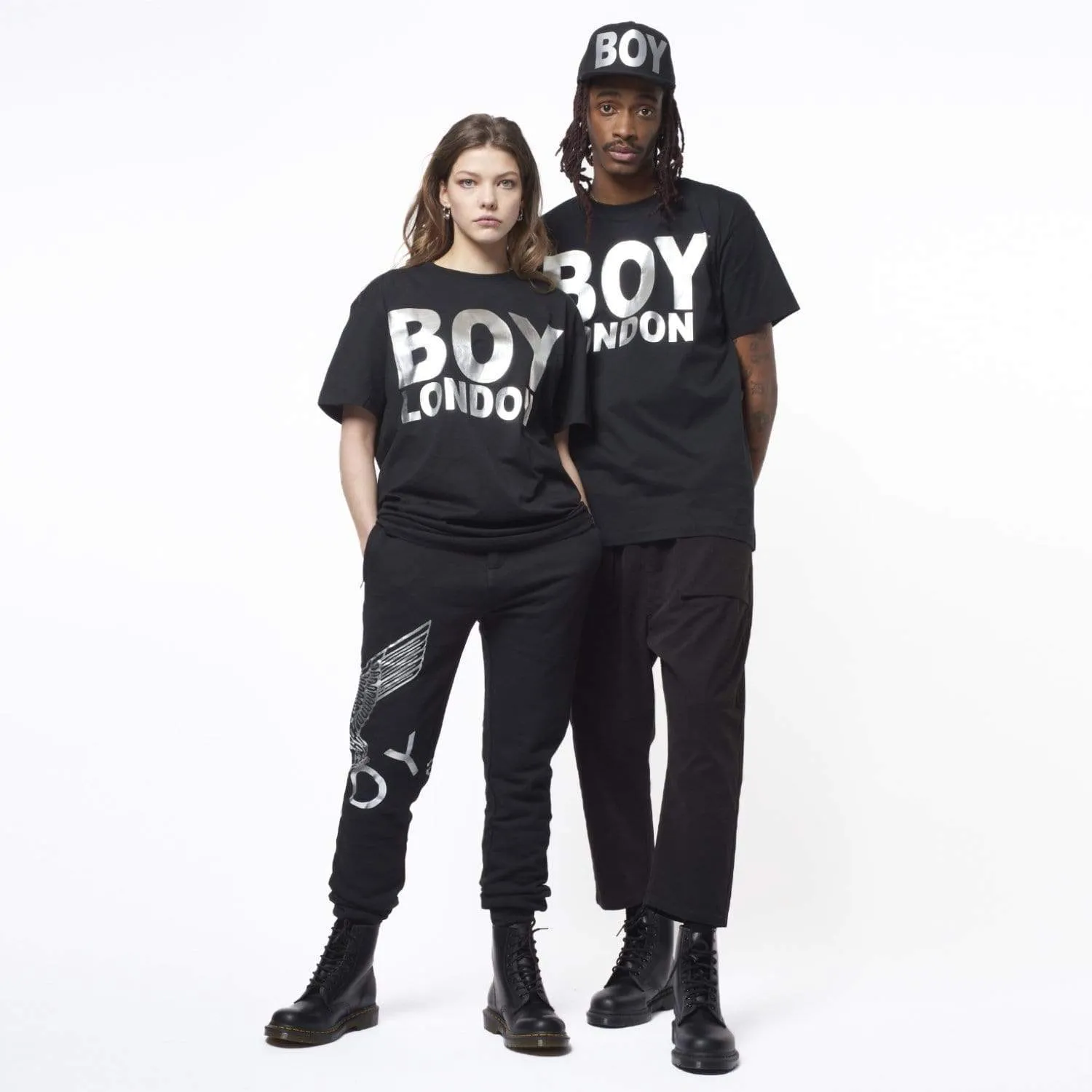 BOY LONDON T-SHIRT - BLACK/SILVER