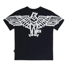 BOY TAPE EAGLE BACKPRINT T-SHIRT - BLACK/WHITE