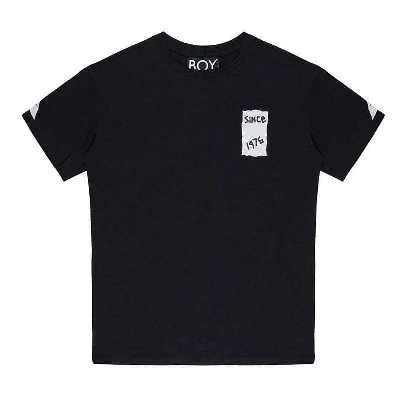 BOY TAPE EAGLE BACKPRINT T-SHIRT - BLACK/WHITE