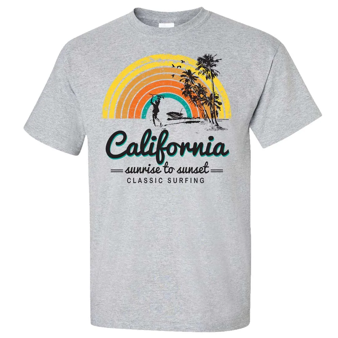 California Classic Sunrise Surfing Asst Colors T-shirt/tee