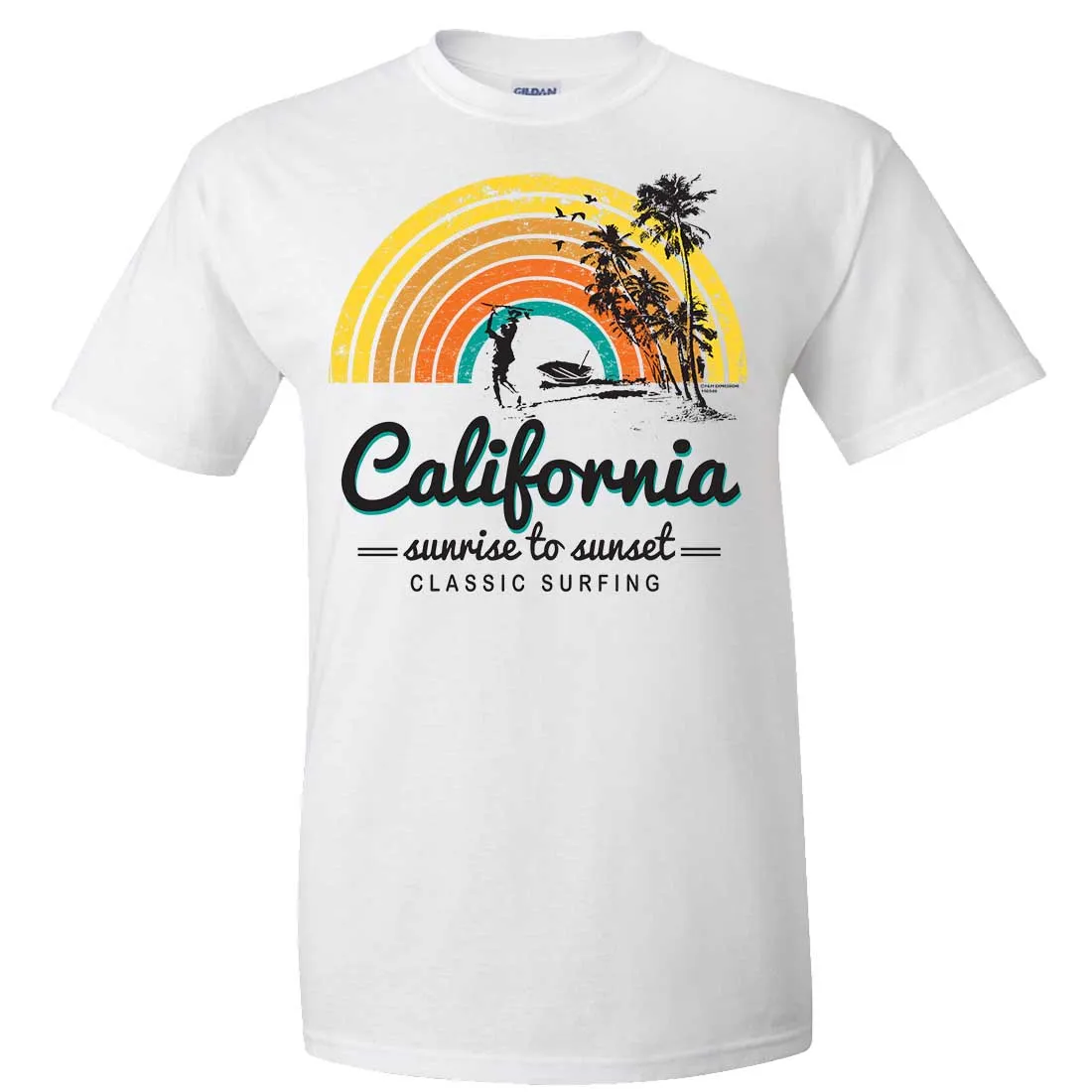 California Classic Sunrise Surfing Asst Colors T-shirt/tee