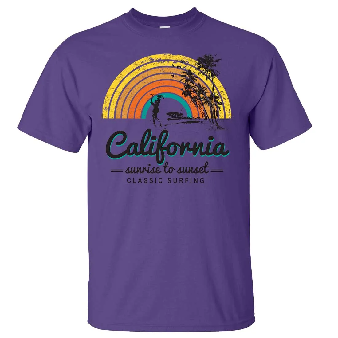 California Classic Sunrise Surfing Asst Colors T-shirt/tee