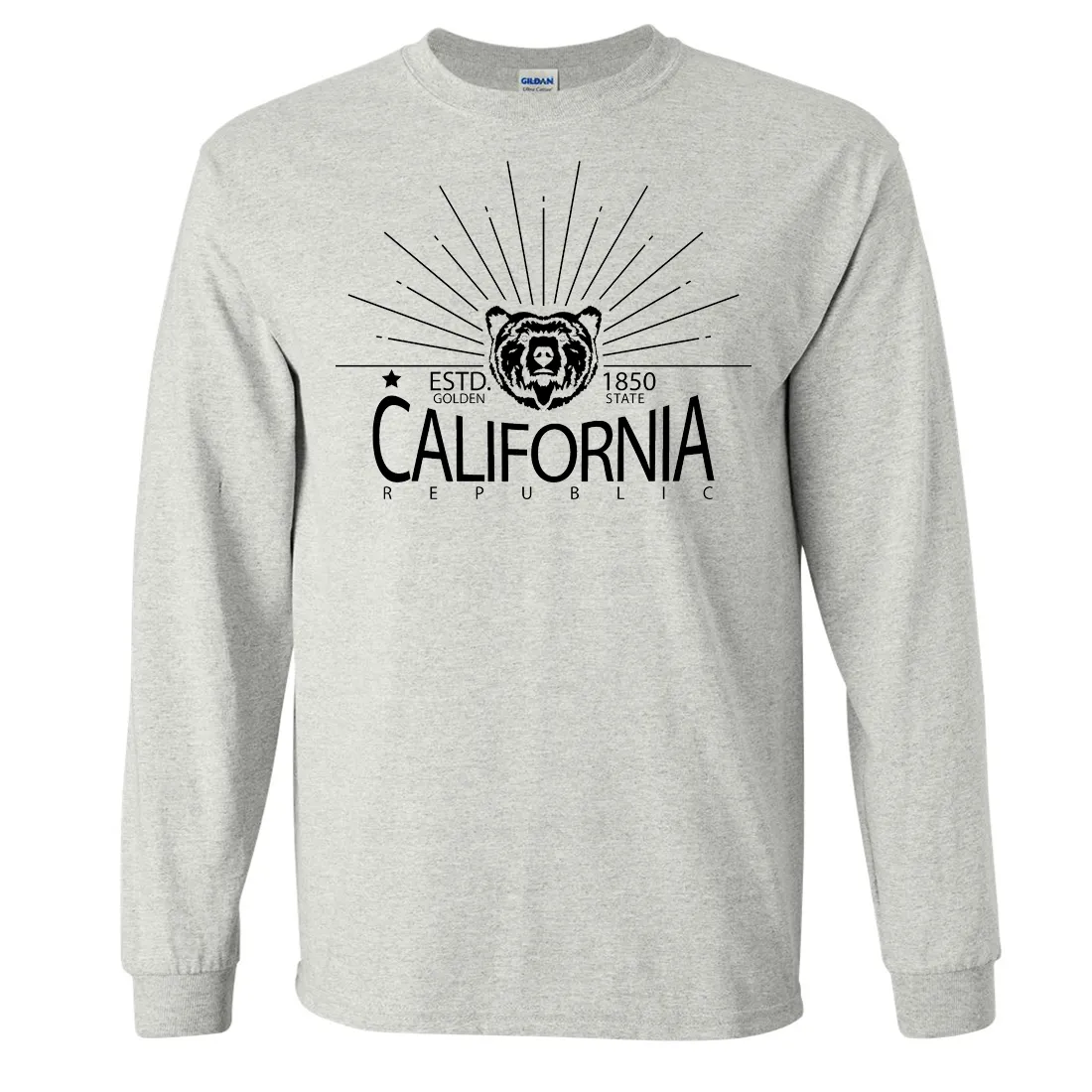 California Golden State Black Print Long Sleeve Shirt