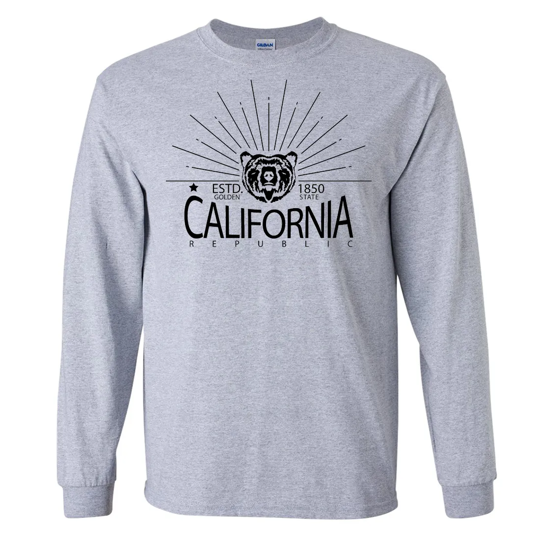 California Golden State Black Print Long Sleeve Shirt