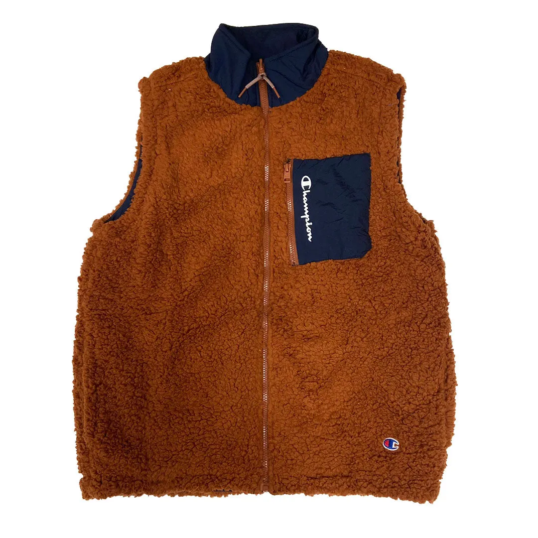 Champion Men's AOP Reversible Sherpa Vest - Brown