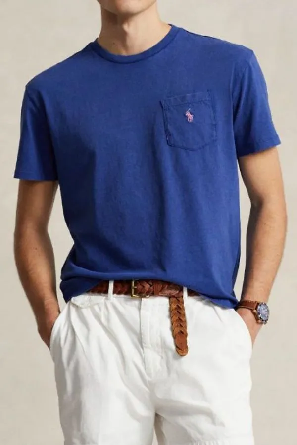 Classic Fit Cotton-Linen Pocket T-Shirt