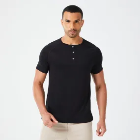 Code Henley Tee - Black