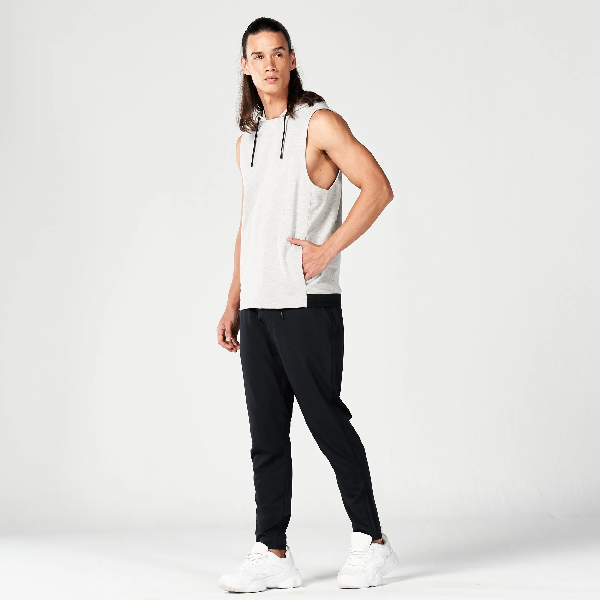 Code Hooded Tank -  Grey Marl