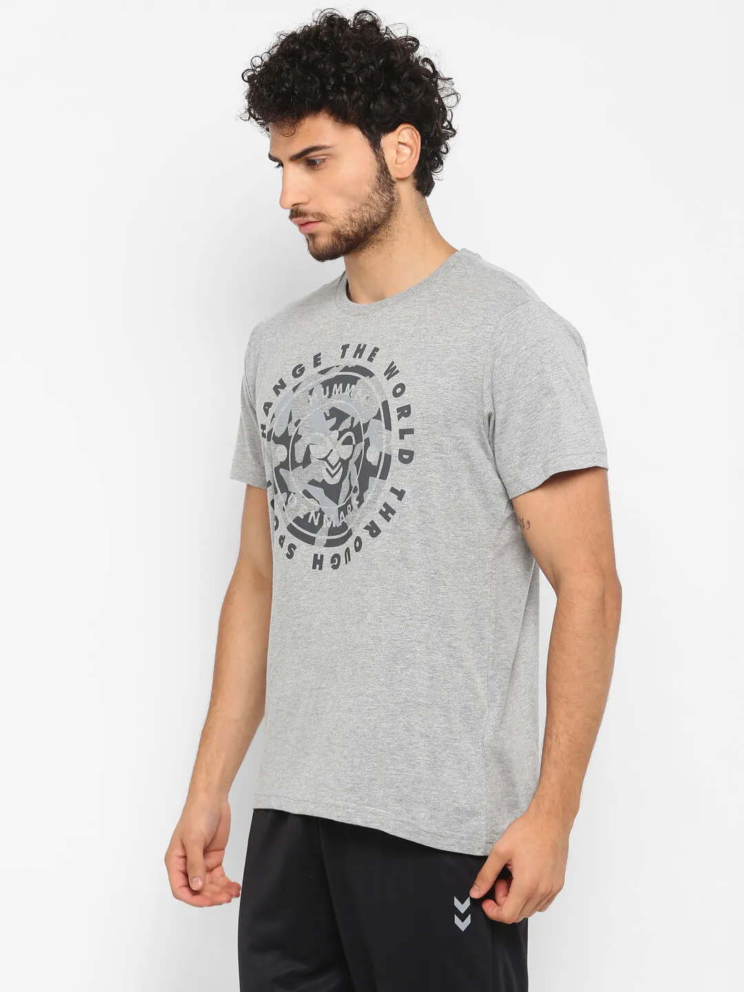 Corrado Men Cotton Grey T-Shirt