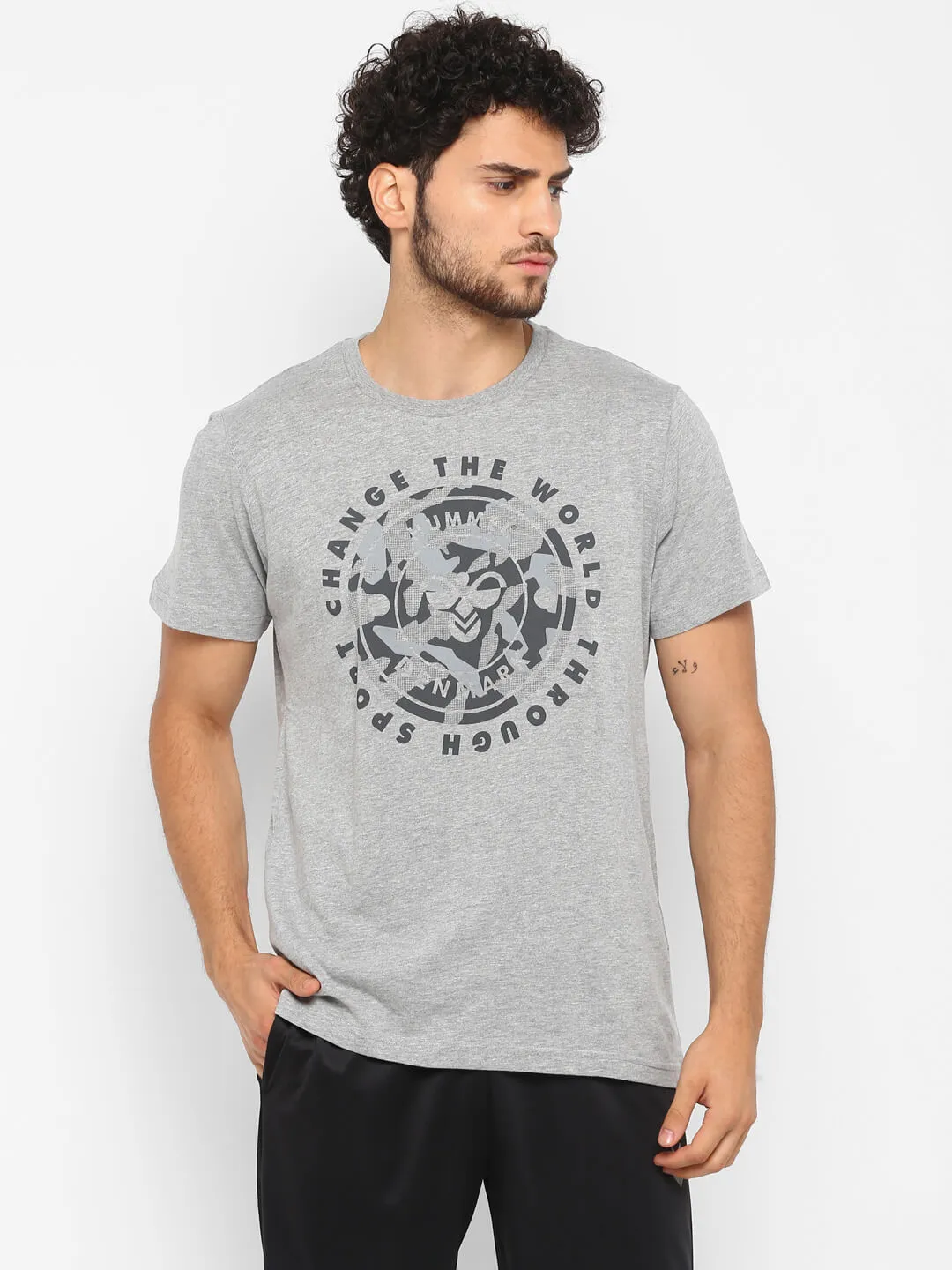 Corrado Men Cotton Grey T-Shirt