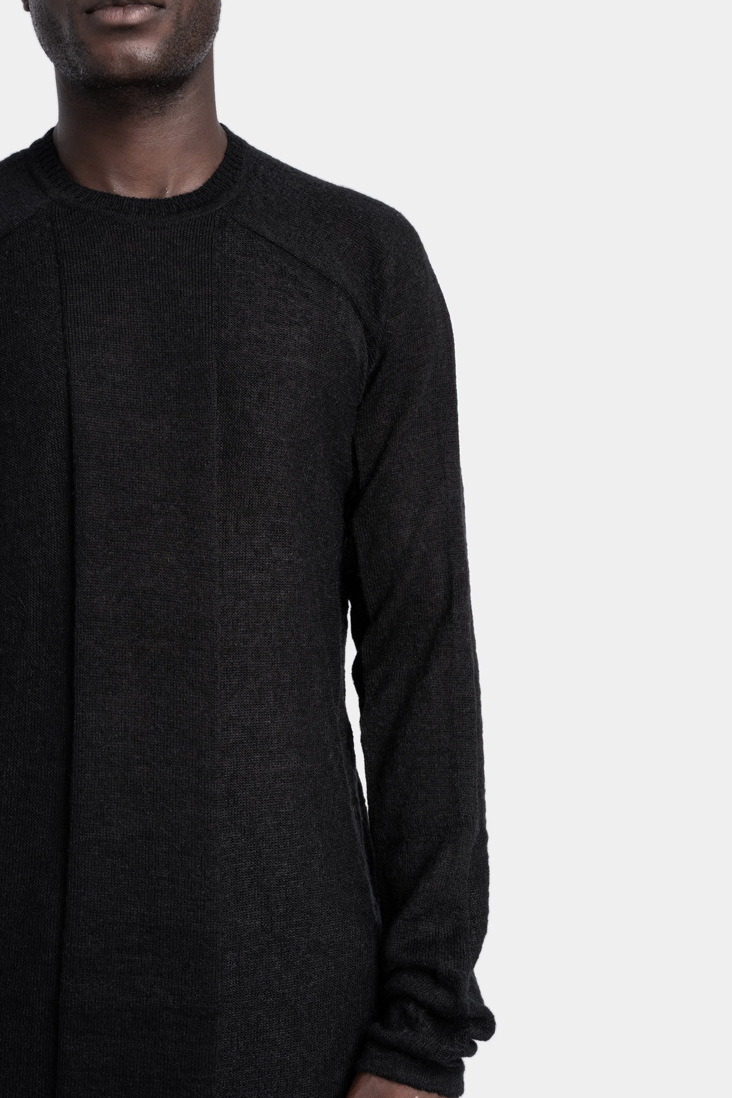 Crewneck knit sweater, Black