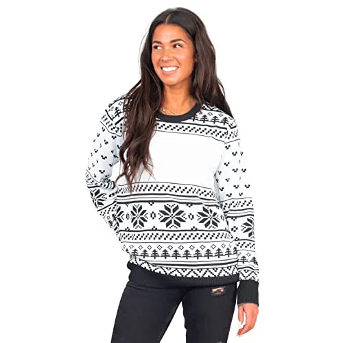 Custom Sublimation Ugly Christmas Sweater Black/White