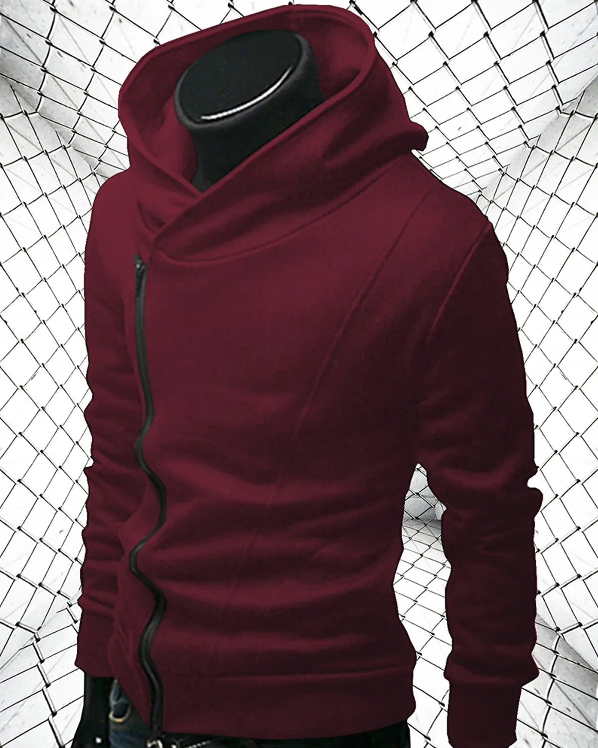 Mens Casual Maroon Full-Sleeve Assassin Jacket