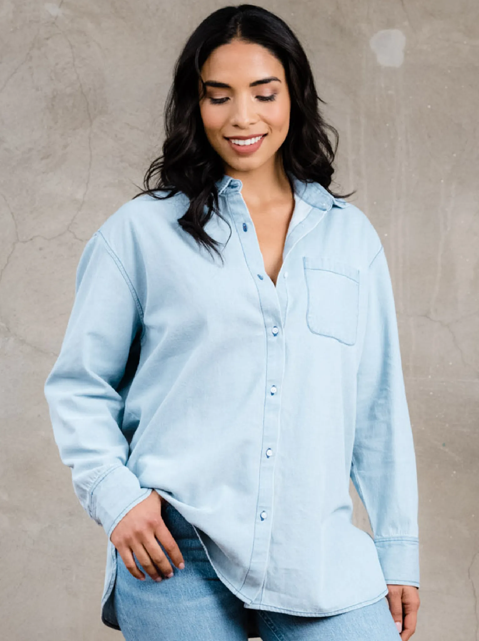 Harris Oversized Button Down Shirt - Denim