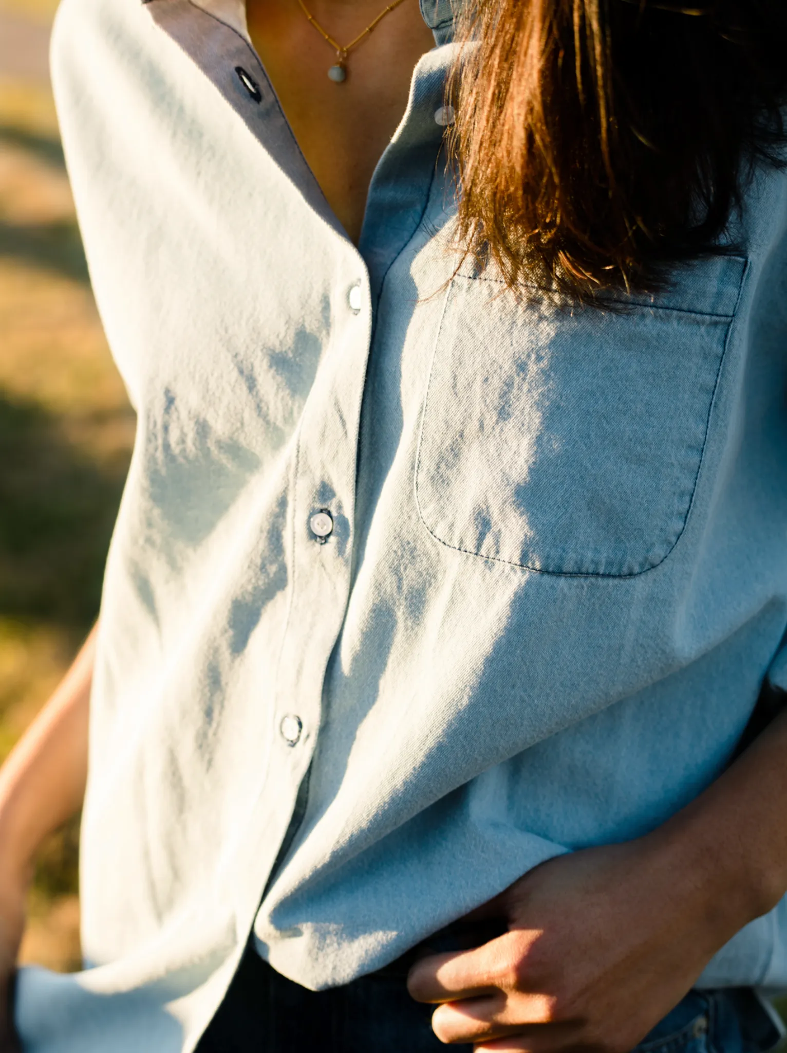 Harris Oversized Button Down Shirt - Denim