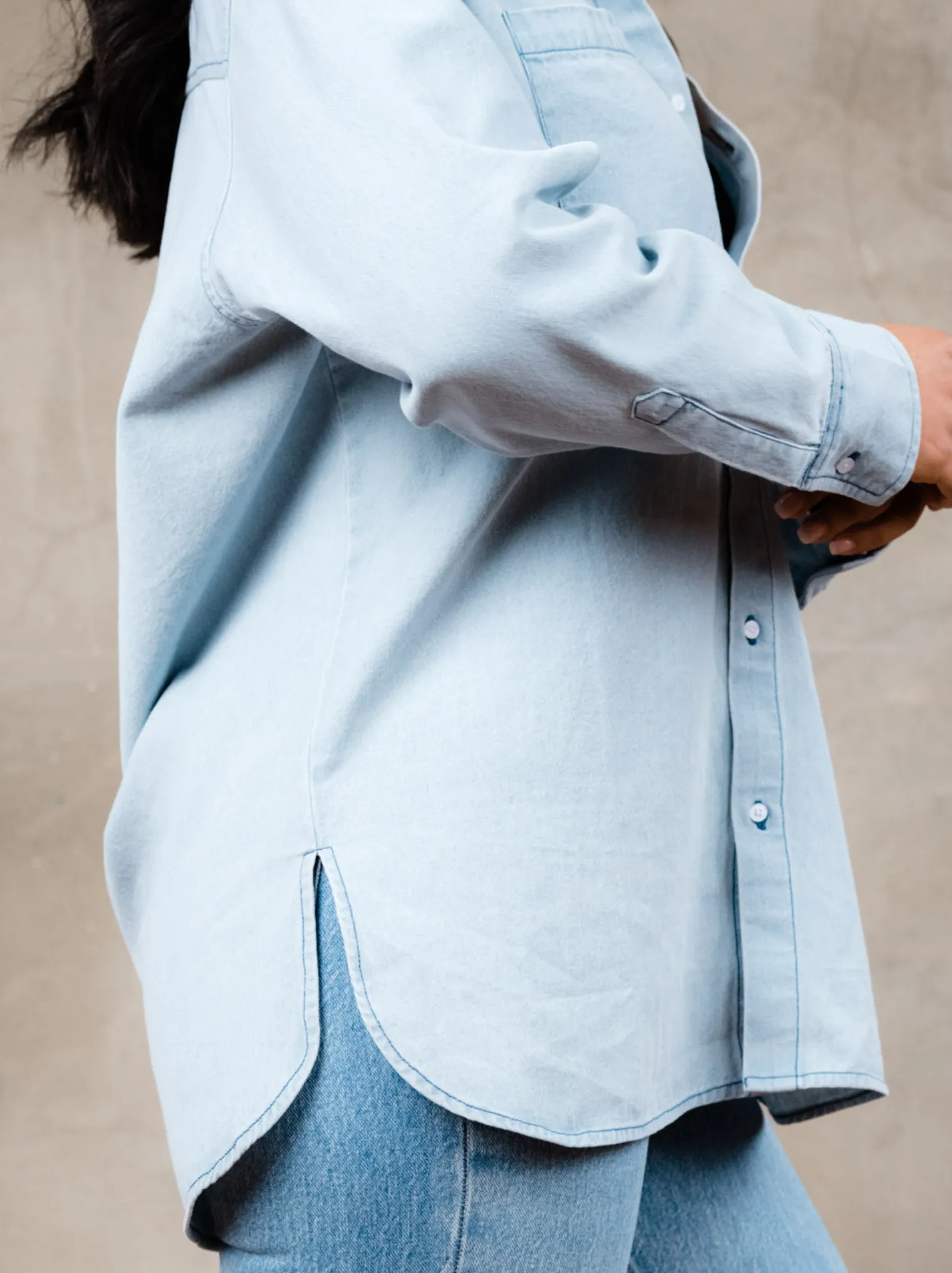 Harris Oversized Button Down Shirt - Denim