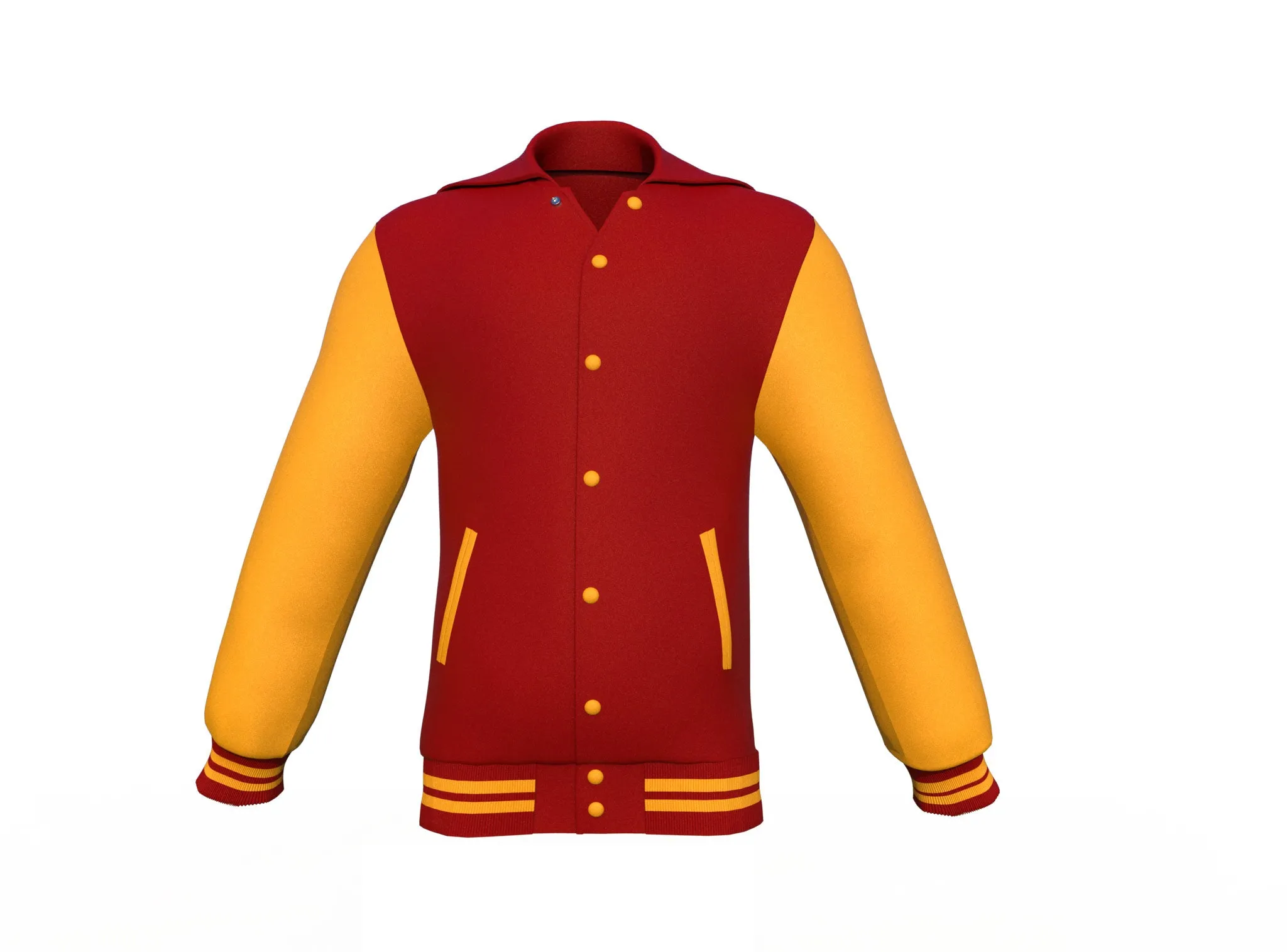 Maroon Varsity Letterman Jacket with Gold Sleeves