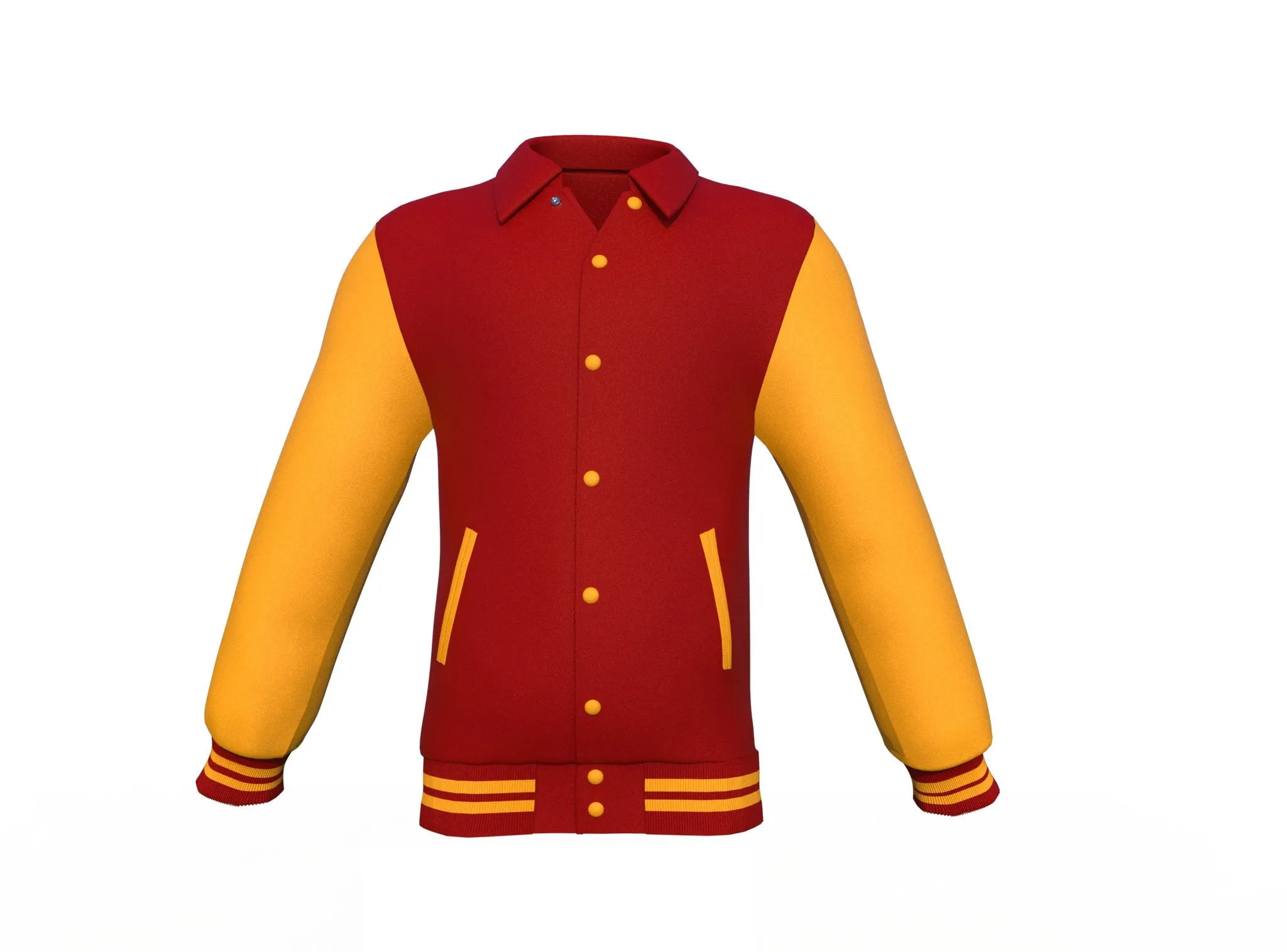 Maroon Varsity Letterman Jacket with Gold Sleeves