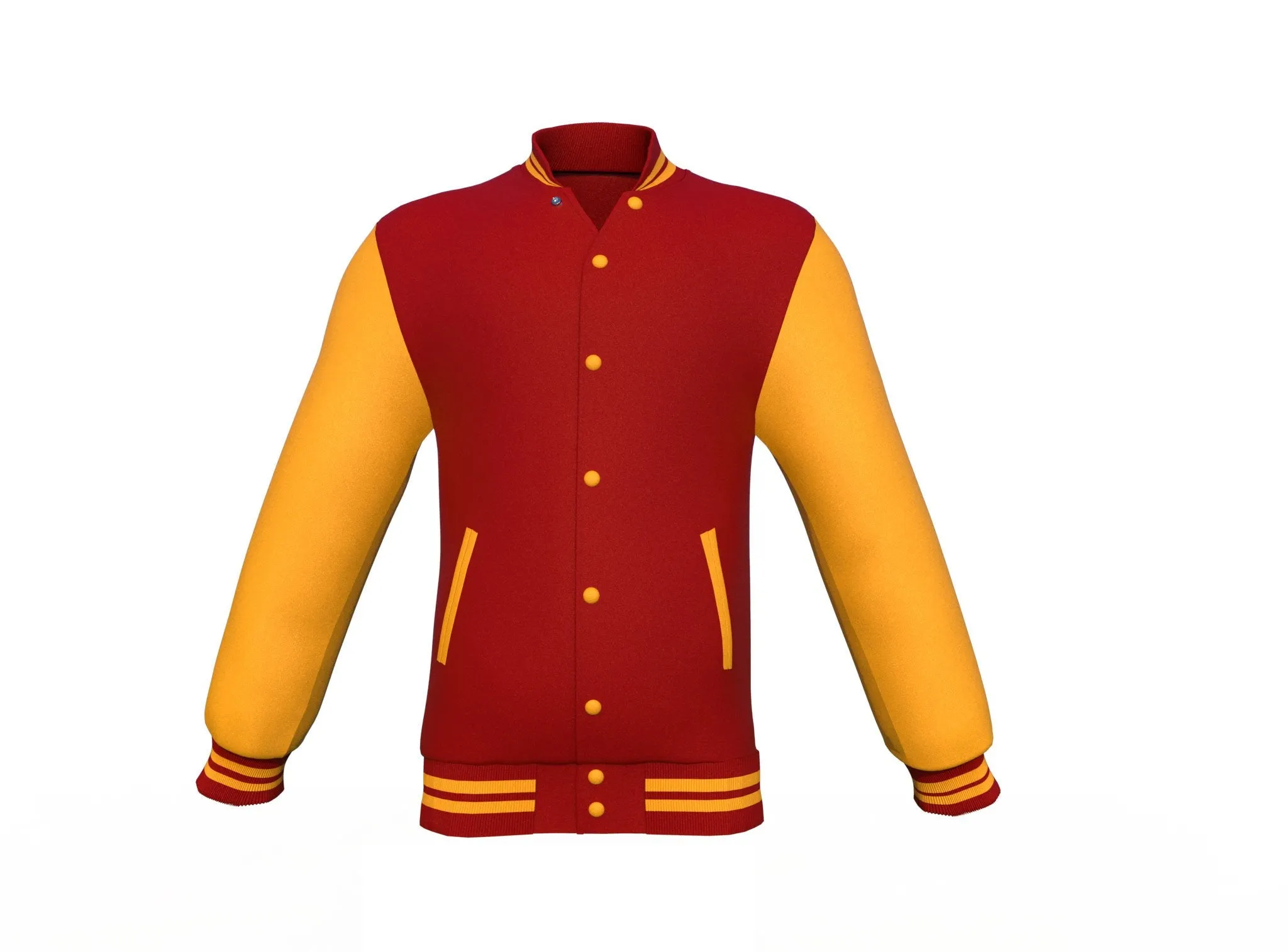 Maroon Varsity Letterman Jacket with Gold Sleeves