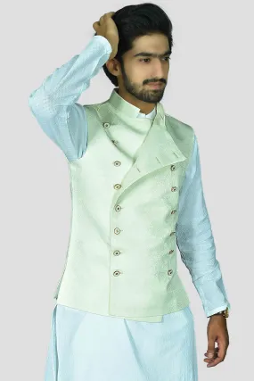 Men Jacket Opening Style Waistcoat Cream