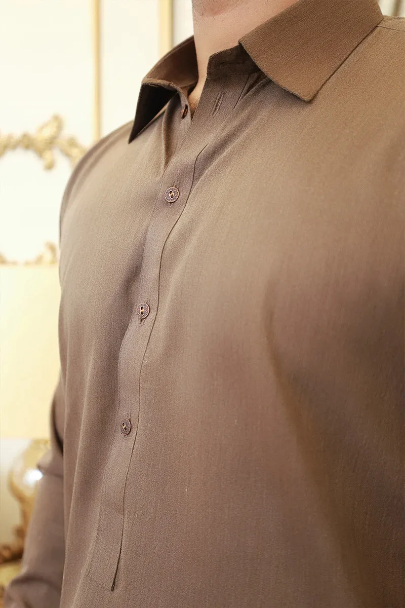 Men Premium Kameez Shalwar Brown