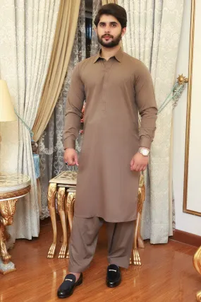 Men Premium Kameez Shalwar Brown