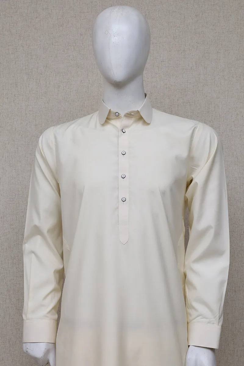 Men Premium Shalwar Kameez Cream