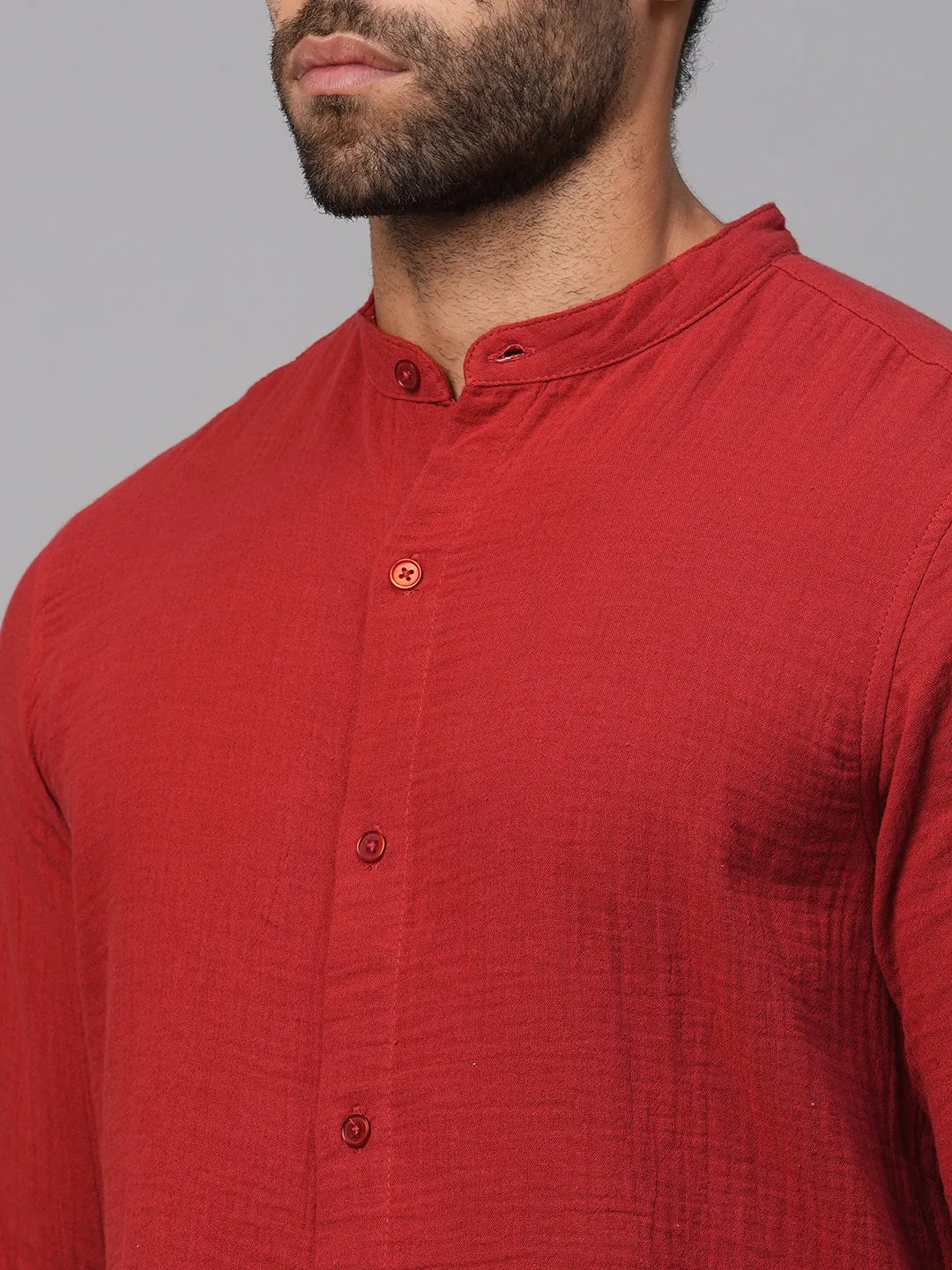 Men's Brick Cotton Regular Fit Shirt