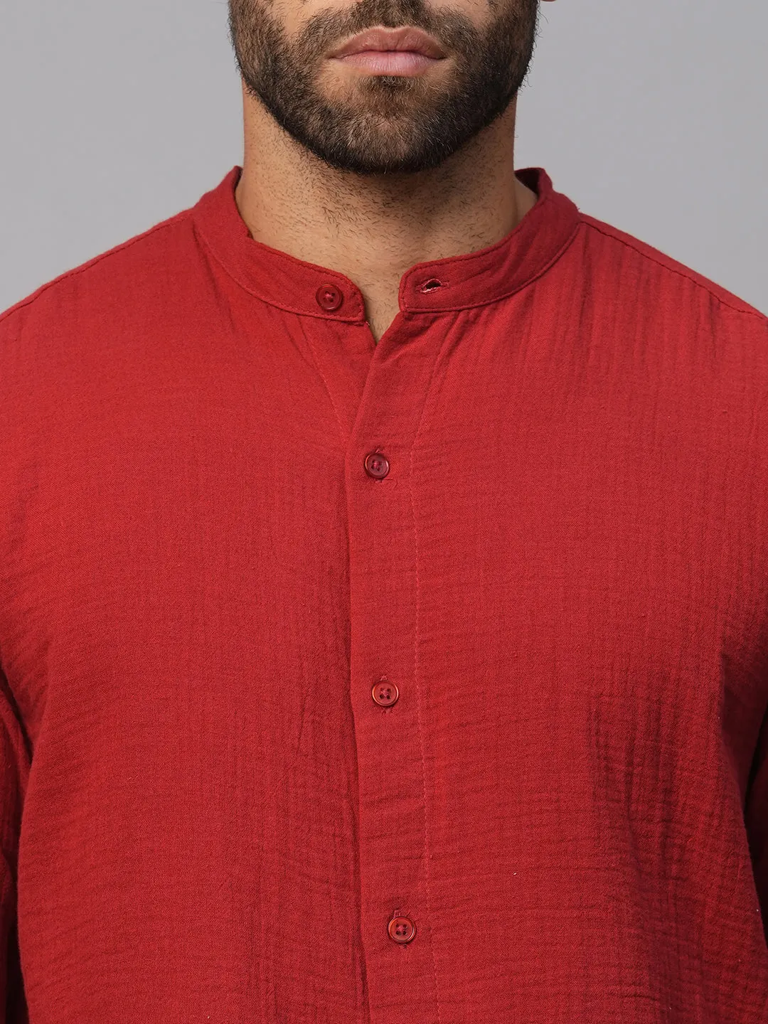 Men's Brick Cotton Regular Fit Shirt