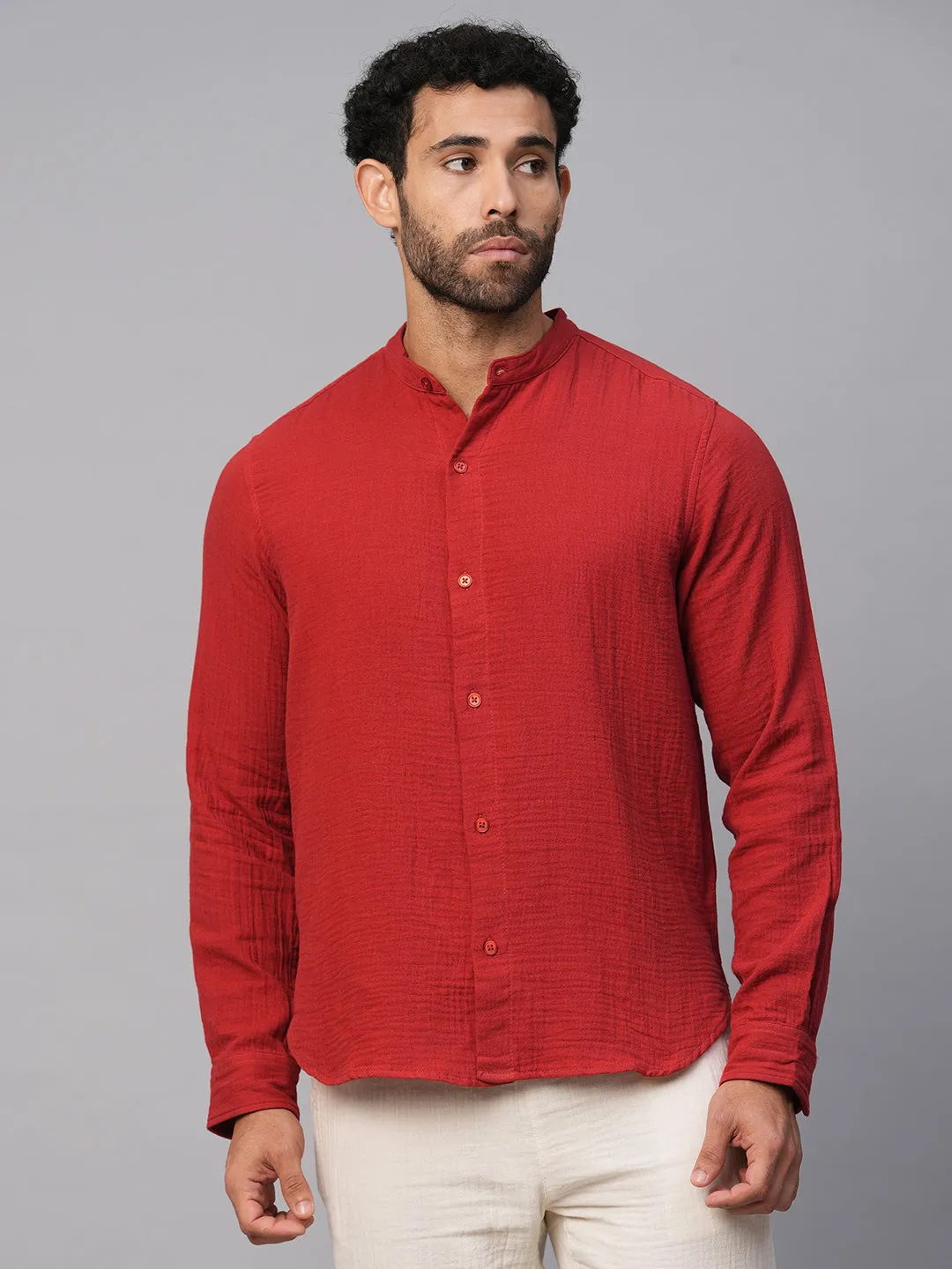 Men's Brick Cotton Regular Fit Shirt